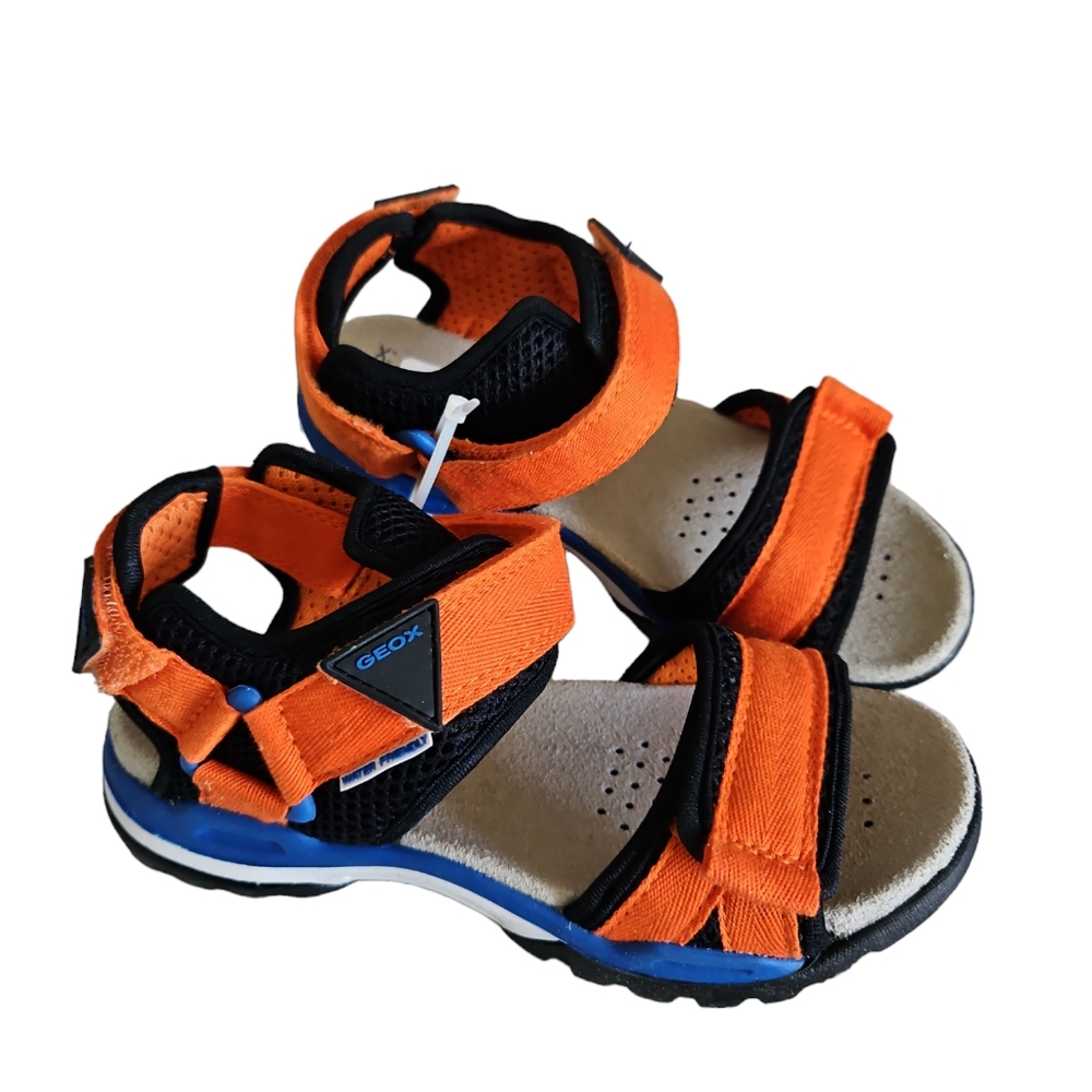 NWOT Geox size 13 boy's kids orange‎ and black sandals